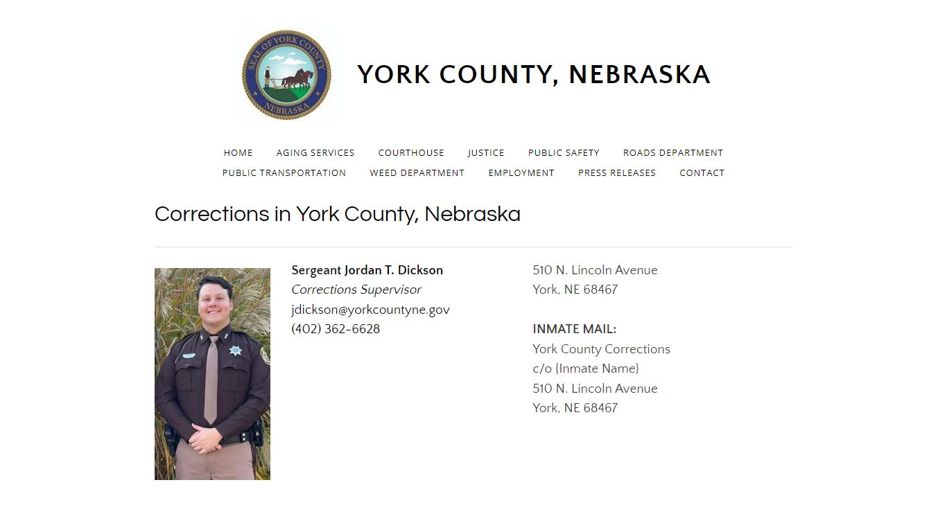 Corrections - YORK COUNTY, NEBRASKA